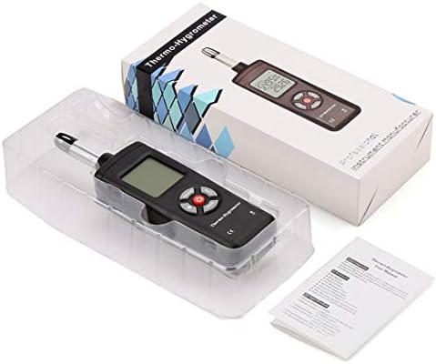 sdfghzsedfgsdfg Digital LCD Thermometer Hygrometer Temperature & Humidity Meter Psychrometer Wet Bulb Dew Point Temperature Detector Black