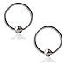 Ruifan 2PCS 316L Surgical Steel Captive Bead Rings Nose Eyebrow Tragus Lip Ear Hoop Ring Piercing 18G 10MM