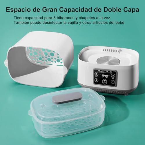3 in 1 Esterilizador de Vapor de Biberones, │Esterilización, Secado y Comida Caliente│ Calentador de Biberones, Esterilizador con Funciones de Descongelar, Esterilizar, Secar y Calentar Biberones