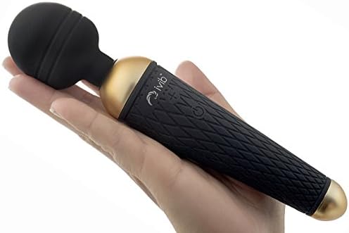 IVIB - Cordless Wand Massager - Therapeutic Strong Vibration - Body Relaxation - 3X Speeds 13x Patterns - Muscle & Sports Recovery - USB Rechargeable - Waterproof - Travel Friendly - Black