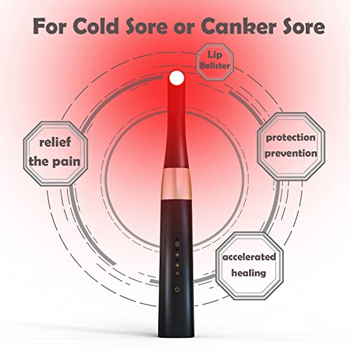 Infrared Red Light Therapy Device, Cold Sore Fever Blister Treatment Healing Pain Relief for Lips Mouth Nose Ear, Handheld Red Light Therapy for Body