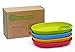 Green Kitchen Divided Kids Plates - Sectioned Bamboo Dishes From E4U - 4 Piece Set of Eco Friendly Wooden Snack Plates - Unbreakable Dishes for Kids and Spill Proof Fun Toddler Plates