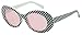 Colorful Oval Kurt Cobain Inspired Mod Round Pop Fashion Sunglasses (Black/White, Pink)
