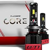 OPT7 Fluxbeam CORE H7 LED Headlight Bulbs with FX-7500 CREE Chip Plug-N-Play Conversion Kit - 6,000LM 6000K Cool White - Built. Not Bought -1 Year Warranty