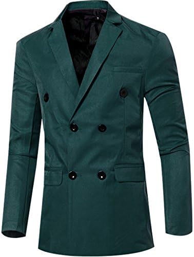 OCCOO Men Fashion Slim Double-breasted Suit Blazers Jacket