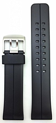 24mm Black Rubber Watch Band -- Comfortable, Durable, and Smooth PVC Material Replacement Wrist Strap for Men and Women