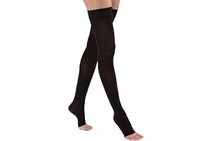 BSN Medical 115557 JOBST Compression Hose, Thigh High, 15-20 mmHg, Open Toe, Medium, Classic Black