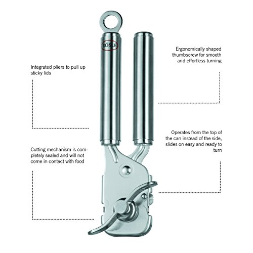 Rösle Stainless Steel 2-Piece Garlic Press & Can Opener with Pliers