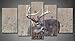 5 Panel Wall Art Whitetail Deer Buck in A Foggy Field Painting The Picture Print On Canvas Animal Pictures for Home Decor Decoration Gift Piece