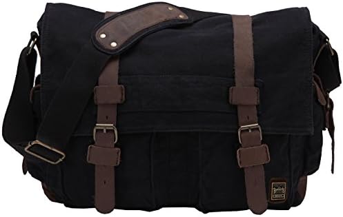 Berchirly Canvas Leather DSLR SLR Vintage Camera Messenger Shoulder Bag