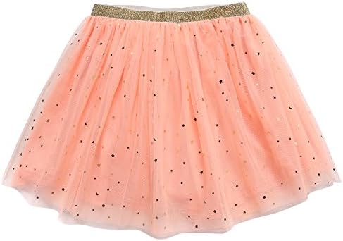 bbhoney Little Girls layered Tutu Skirt Dance Birthday Ballet Tulle Dress up (1T/2T, Star Pink)