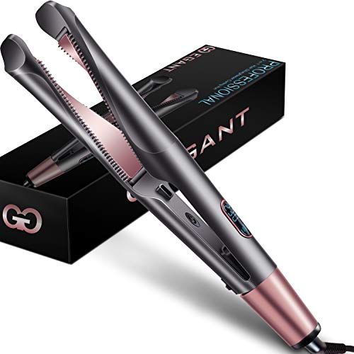 Professional Hair Straightener Curling Iron 2 in 1 Tourmaline Ceramic Twisted Flat Iron for All Hair - Christmas Gifts for Women, Girl, Mom, Girlfriend, Valentine's Day, Mother's Day - LCD Display (What's The Best Flat Iron)