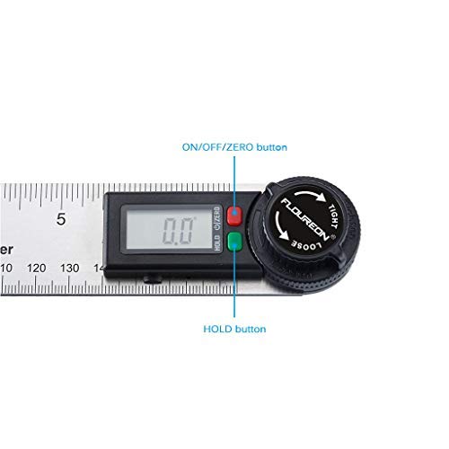 FLOUREON Digital Protractor Angle Finder,7-inch Protractor(DL600 Stainless Digital Angle Ruler),Digital Protractor Goniometer 360° 