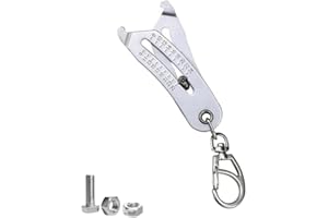 golckuod 2025 Bolt Size Finder Keychain, Portable Precision Thread Size Checker Keychain, Nut and Bolt Thread Identifier Gauge Tool for Fast Measurement, Clear Dual Unit (Metric & Imperial)