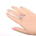 YAZILIND Women Hollow Silver Plated Pink Rhinestone Wedding Band Crystal Ring