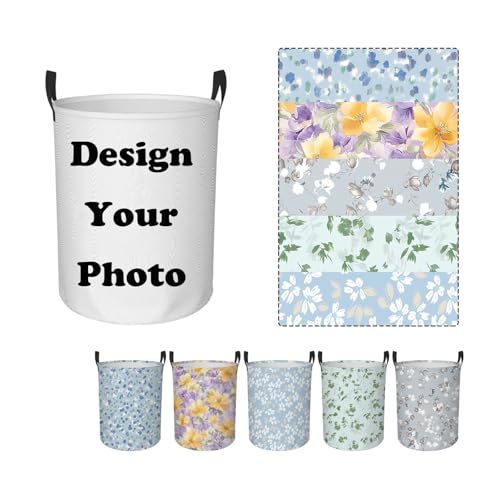 Personalized Custom Printed Storage Basket, Thickened Foldable Laundry Hamper With Handles, Portable Dirty Clothes Bin For Home Bedroom Bathroom (A (50 * 40CM))