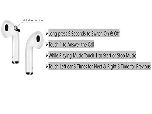 I12 TWS True Wireless Stereo I12 Airpods with Portable Charging Case Supporting All Smart Phone & Device (White) (White)
