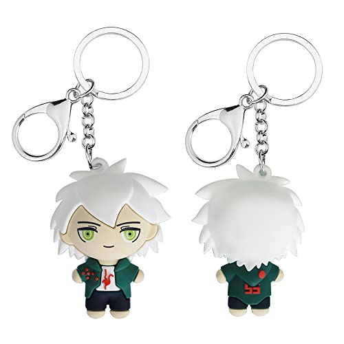 Nagito Komaeda Keychain 3D Nagito Keyring Anime Collectible Figure Toys Accessories for Kids Birthday Gifts 6cm/ 2.36in