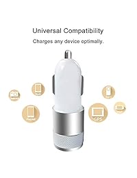 PRODUCTOS 15W 3.4A Cargador de coche USB doble compatible con iPhone XR XS X 8 7 6 6S Plus 5S 5C SE, iPad Air Mini Pro Nota Galaxy Nexus HTC LG y más