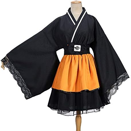 xhtwcy Women Naruto Shippuden Uzumaki Naruto Female Lolita Kimono Dress