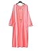 Soojun Women's Casual Cotton Linen Long Dress with Batwing Sleeve, Style 1:coral Pink, One Size