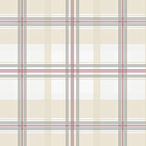 Manhattan Comfort NWKE29913 Portsmouth Plaid Textured Wallpaper, Red