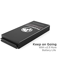 powerbear Batería ampliada de Samsung Galaxy Note 4 [7500 mAh] & Back Cover & Protective Case (hasta 2,3 x Batería extra power), color negro [24 meses de garantía) & Protector de visualización incluido]