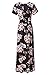 KRANDA Womens Vintage Floral Print Short Sleeve Maxi Long Party Dress