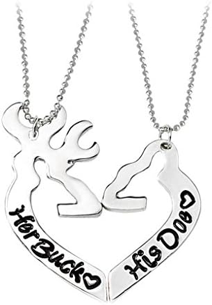 Birthday Gift Her Buck And His Does Deer Necklace Set For Couples Valentine's Day Gift(2 pieces)