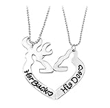 Birthday Gift Her Buck And His Does Deer Necklace Set For Couples Valentine's Day Gift(2 pieces)