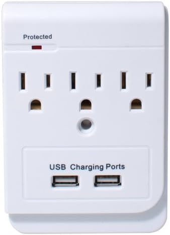 Smarthome SELECT 59699 3-Outlet Power Adapter and Dual-Port 2.1A USB Charger with Surge Protection