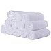 THETIS Homes Luxury Egyptian Cotton Washcloth (12-Pack, White, 12x12 Inches) - Super Soft, Fast Drying & Highly Absorbent for Bath, Kitchen, Office & Gym