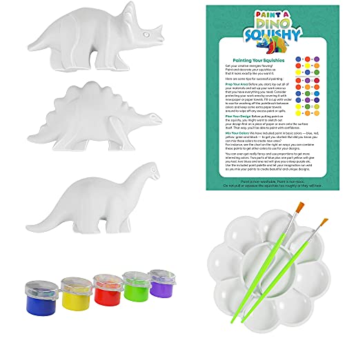 Paint 3 Large Dino Squishies Paint a Squishy Kit Make Your Own