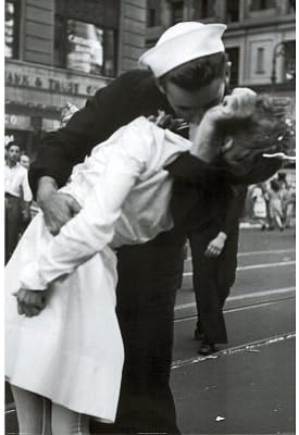 Canvas Gallery Wrap Kissing the War Goodbye Sailor and Nurse Art Poster Print - 24x36 by Rich and Framous