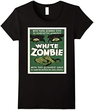 Womens Classic Zombie Movie T Shirt - White Zombie Movie Shirt Large Black