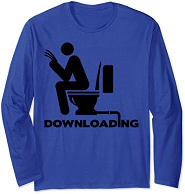Unisex Downloading Poo Funny Newspaper In Washroom Toilet Tshirt 2XL Royal Blue