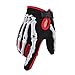 Chitone Full Finger Skeleton Motocross Riding Gloves for Motorcycle (Large, White)