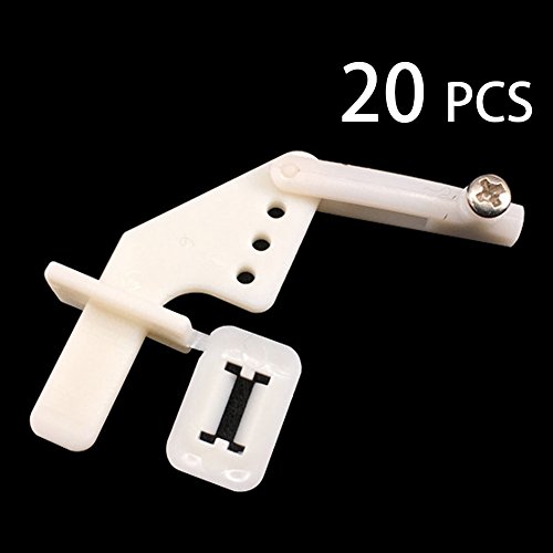 HH-Eason 20 Sets Control Horns 4 Holes White Plastic with Screw for RC Airplane Parts Model Replacement Remote Control Foam Electric Plane 2111MM (20) - Thumbnail 7