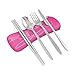 Roaming Cooking Reusable Travel Utensils with Case | Fork and Spoon Set with Knife, Chopsticks and Optional Reusable Straw– Office, Travel, or Camping Accessories| Lightweight Sturdy Reusable Utensils