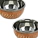 2 Handmade Indian Stainless Steel and Copper Serving Bowl Set - Unique Traditional Home Kitchen Gifts