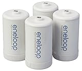 Panasonic BQ-BS1E4SA eneloop D Size Battery Adapters for Use with Ni-MH Rechargeable AA Battery Cells, 4 Pack
