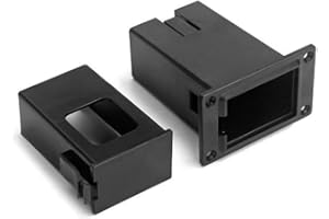 CAUAOA Black Guitar Pickup Battery Box, Acoustic Guitar Parts Case,Pickup Shell Cover Installed on Guitar Bass with 9V Battery Box, Case Holder Replacement for EQ 7545R Bass Accessories