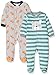 Simple Joys Baby Boy's 2 pack Fleece Footed Sleep and Play Sleepwear, Tiger/Dog, 3-6 Months