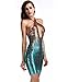YOLI Womens Sexy Sequin Glitter Bodycon Dress V Neck Backless Stretchy Mini Dresses Clubwear
