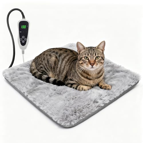 Photo 1 of GOLOPET Cat Heating Pad 18x18 in with Smart Thermostat Switch and Power Line Protection Tube,Obtained MET and UL Dual Certification,Waterproof Pet Heating Pad for Cats, with Long Velvet Cloth Cover