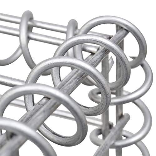 HLLNME Steinzaun Steinkorb Steingabione Gabion Säule, Gabionenwand mit Abdeckung Verzinkter Stahl 900×50×200 cm – Bild 6