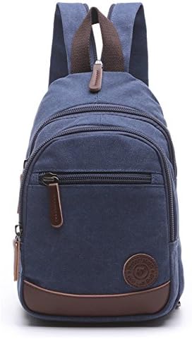 Lightweight Mini Canvas Backpack for Women Girls Purse Small Rucksack Sling Bag (Small, Navy Blue 2)