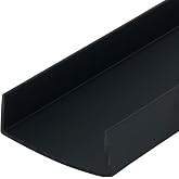 Outwater Plastics Black 1-1/2'' Styrene Plastic U-Channel/C-Channel 48 Inch Lengths (Pack of 3)