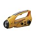 Bear Motion BMXLN-288DS Self-Powered Dynamo AM/FM Radio with Flashlight, Solar Power and Cell Phone Charger - Yellow