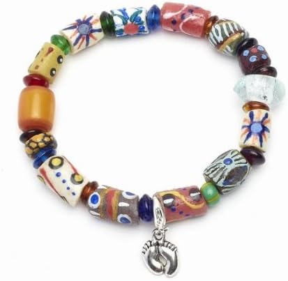 Fair Trade "Barefoot" Recycled Glass Trade Beads Bracelet